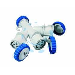 Ferramenta1.com | Adattatore industriale 220v con spina e 3 prese cee 309 ip67 - PZ 6