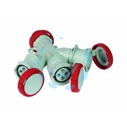 Ferramenta1.com | Adattatore industriale 380v con spina e 3 prese cee 309 ip67 - PZ 6