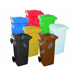 Ferramenta1.com | Bidone quadro nettezza urbana con ruote lt.240 - PZ 1