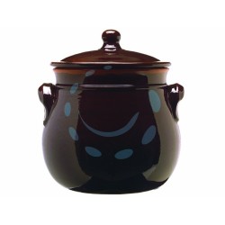 Ferramenta1.com | Pentola bombata in terracotta brunella con coperchio - PZ 1