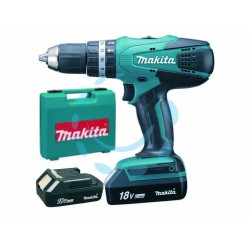 Ferramenta1.com | Trapano avvitatore percuss. 2 vel. 2 batt. litio 18v 1,5ah (hp457dwe) - PZ 1