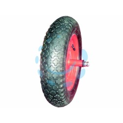 Ferramenta1.com | Ruota per carriola pneumatica con carrarmato perno mm.12x210 - PZ 1