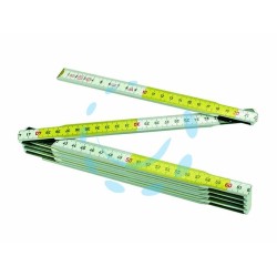 Ferramenta1.com | Doppiometro in legno bianco/giallo ce - PZ 100