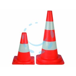Ferramenta1.com | Cono segnaletico stradale in plastica con base e fascia rifrangente - PZ 20