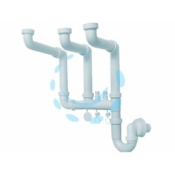 Ferramenta1.com | Sifone moplen libero 3 vie con 2 scarichi - PZ 1