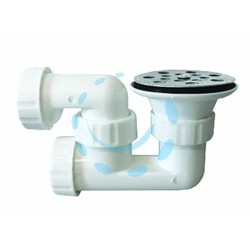 Ferramenta1.com | Piletta piatto doccia con sifone e griglia cromata forata - PZ 1