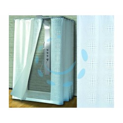 Ferramenta1.com | Tenda per doccia in peva "sfera" fondo trasparente con decori bianchi - BL 24