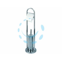Ferramenta1.com | Portascopino wc con porta rotolo in acciaio inox - PZ 4