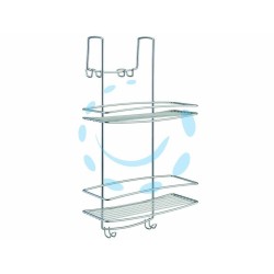 Ferramenta1.com | Supporto portaflaconi a 2 piani per doccia a sella serie onda - PZ 1