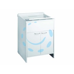 Ferramenta1.com | Mobile lavatoio in pvc bianco con sifone - PZ 1