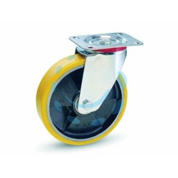 Ferramenta1.com | Ruote industriali in poliuretano nucleo ghisa c/piastra girevole"22se" - PZ 8