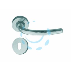 Ferramenta1.com | Maniglia vega con rosetta in zama finitura ottone cromo satinato - PA 2