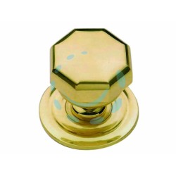 Ferramenta1.com | Pomolo prestige ottagonale per portoncino in ottone lucido - PZ 1
