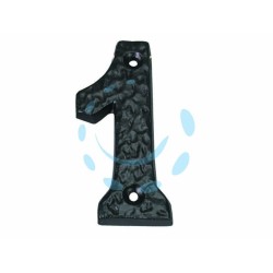 Ferramenta1.com | Numero civico "1" in ferro nero opaco - PZ 1