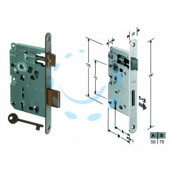 Ferramenta1.com | Serratura a bussola ridotta da infilare bordo tondo bronzato - PZ 1