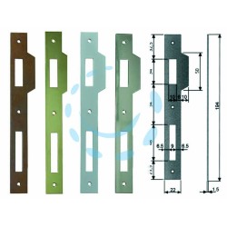 Ferramenta1.com | Contropiastra con aletta per serratura patent a bussola bordo quadro - PZ 1