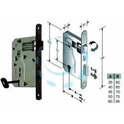 Ferramenta1.com | Serratura a bussola ridotta da infilare bordo tondo bronzato - PZ 1