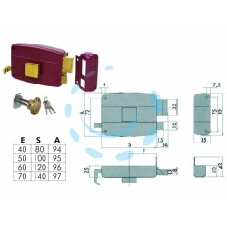 Ferramenta1.com | Serratura da portoncino con pomolo interno catenaccio e scrocco 50110 - PZ 1