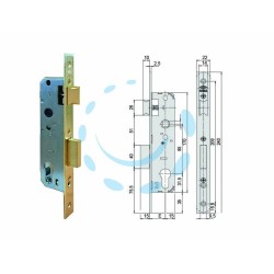 Ferramenta1.com | Serratura da infilare a cilindro 1 mand. bordo quadro 5c012 - PZ 1