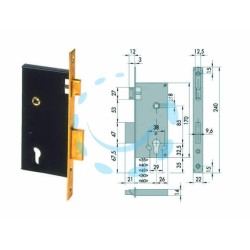 Ferramenta1.com | Serratura da infilare a cilindro 2 mand. bordo quadro 5c110 - PZ 1