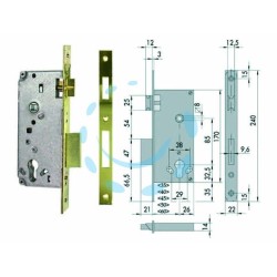 Ferramenta1.com | Serratura da infilare cisa logo bordo quadro 5c611 - PZ 1
