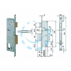 Ferramenta1.com | SERRATURA DA INFILARE PER MONTANTI CATENACCIO E S...