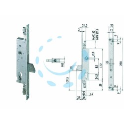 Ferramenta1.com | Serratura triplice infilare per montanti solo caten. 46800 (ex46300) - PZ 1
