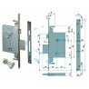 Ferramenta1.com | Serratura triplice da infilare doppia mappa con scrocco 57255 - PZ 1