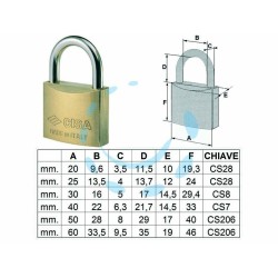 Ferramenta1.com | Lucchetto ottone arco normale 22010 - PZ 6