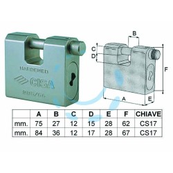 Ferramenta1.com | Lucchetto corazzato a una bocca 28550 - PZ 6