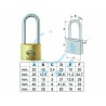 Ferramenta1.com | Lucchetto ottone arco lungo prium pl112 - PZ 6
