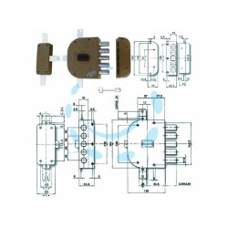 Ferramenta1.com | Serratura quintuplice da applicare senza scrocco doppia mappa 2300 - PZ 1