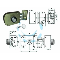 Ferramenta1.com | Serratura laterale da applicare a pompa senza scrocco con pomolo 1600 - PZ 1