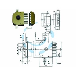 Ferramenta1.com | Serratura triplice da applicare senza scrocco a pompa 3200 - PZ 1