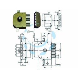 Ferramenta1.com | Serratura triplice da applicare con pomolo senza scrocco a pompa 3200p - PZ 1