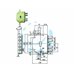 Ferramenta1.com | Serratura triplice da applicare con scrocco cil. eu. blindate 2155pen - PZ 1