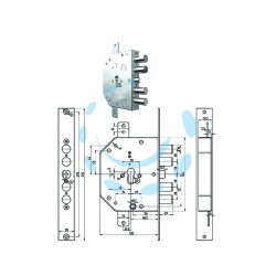 Ferramenta1.com | Serratura tripl. applic. c/scr. cil. eu. a ingran. blind. 2155 pe gear - PZ 1