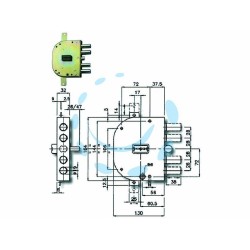 Ferramenta1.com | Serratura triplice applicare con scrocco doppia mappa blindate 2155 - PZ 1