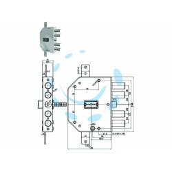 Ferramenta1.com | Serratura triplice applicare con scrocco doppia mappa blindate 2155mrx - PZ 1