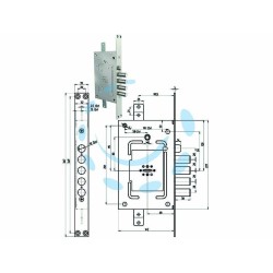 Ferramenta1.com | Serratura triplice infilare c/scrocco doppia mappa blind. revers. 2650 - PZ 1