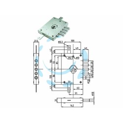 Ferramenta1.com | Serratura tripl. applicare cil. europeo con scrocco blind. heavy mm.63 - PZ 1