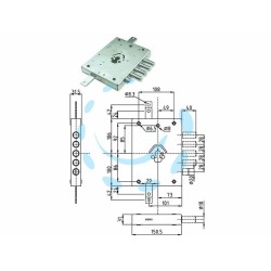 Ferramenta1.com | Serratura tripl. applicare cil. europeo con scrocco blind. heavy mm.73 - PZ 1