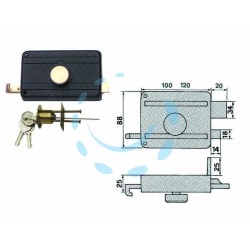 Ferramenta1.com | Serrature da portoncino con pomolo interno catenaccio e scrocco 270cs - PZ 1