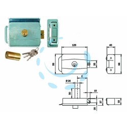 Ferramenta1.com | Elettroserratura per cancelli con tetto reversibile 505 - PZ 1