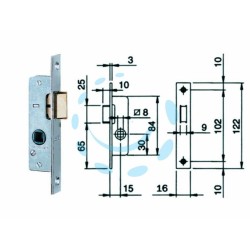 Ferramenta1.com | Serratura da infilare per montanti solo scrocco 762 - PZ 10