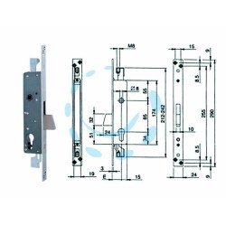 Ferramenta1.com | Serratura tripl. infilare montanti e persiane solo caten. c/quadro 783 - PZ 1