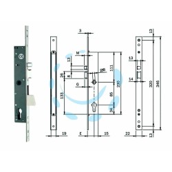 Ferramenta1.com | Elettroserratura infilare montanti con caten. quadro e scrocco 78180 - PZ 10