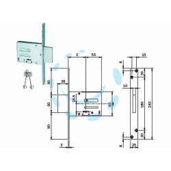 Ferramenta1.com | Serratura da infilare doppia mappa 661 - PZ 1