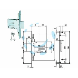 Ferramenta1.com | Serrature da infilare doppia mappa triplice 663301 - PZ 1