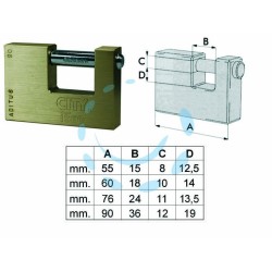 Ferramenta1.com | LUCCHETTO RETTANGOLARE IN OTTONE "CITY" P740 - Lu...